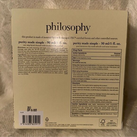 philosophy purity made simple cleanse &โpurify clay mask & facial cleanser - Picture 4 of 8